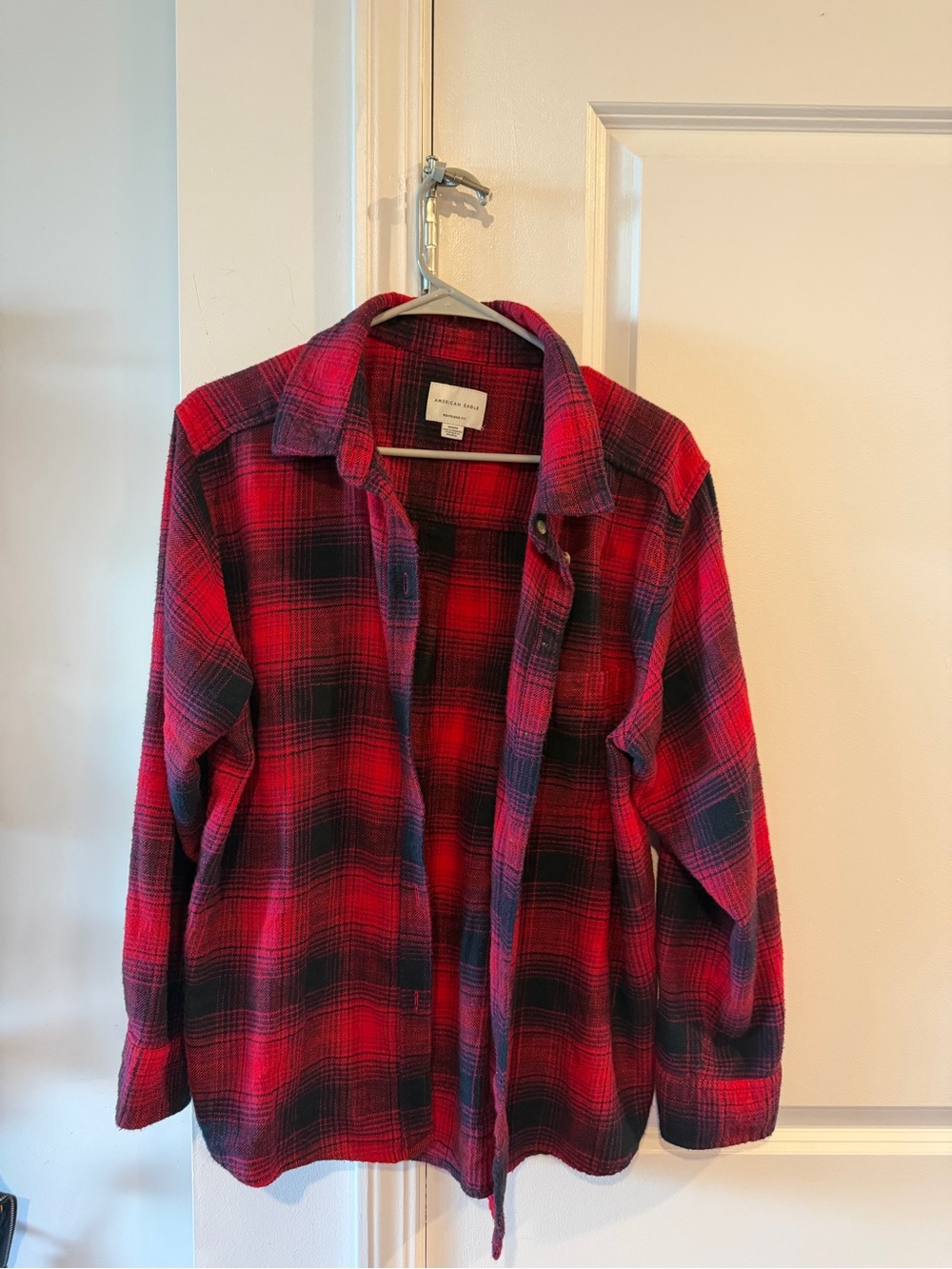 Red & Black Plaid Flannel Shirt